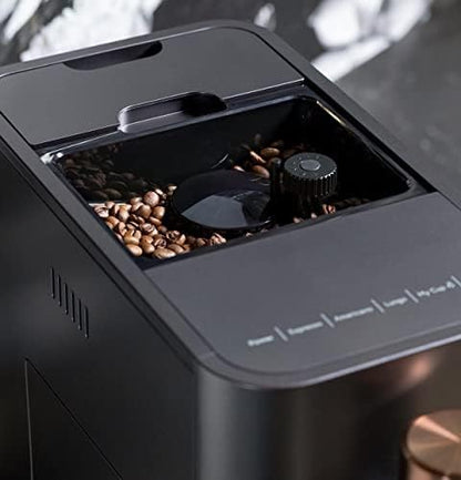 Café Affetto Automatic Espresso Machine + Milk Frother | Built-In & Adjustable Espresso Bean Grinder | One-Touch Brew in 90 Seconds | Matte Black, 1.2 Liter, (C7CEBBS3RD3)