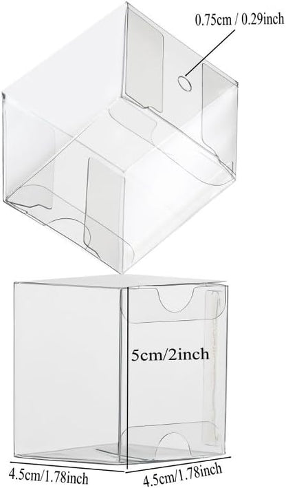 RomanticBaking 150 Pack 1 3/4" x1 3/4"x2"Clear Cake Pop Boxes with Holes - Chocolate Truffle & Gift Boxes for Parties, Weddings & Birthdays