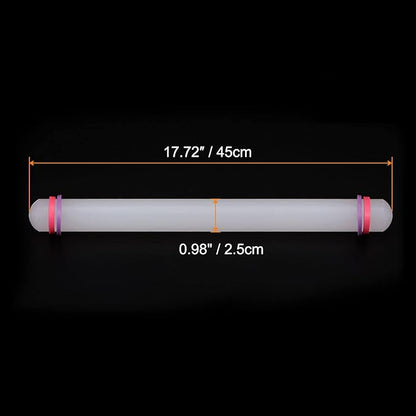 HARFINGTON 2pcs Fondant Rolling Pin 18 Inch x 0.98 Inch Adjustable Guide Rings Non-Stick PP Plastic Fondant Roller Dough Roller Kitchen Decorating Tools for Cookie Pastry Pizza Clay