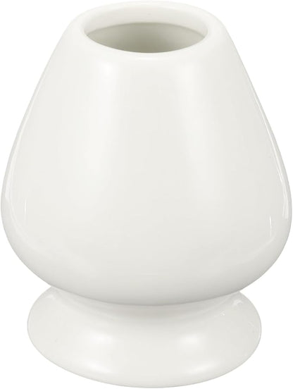 HARFINGTON Ceramic Chasen Stand 70mm Matcha Whisk Holder Teas Set Whisks Stand Traditional Matcha Tea Chasen Holder Tea Set Accessories for Tea Tasting, White