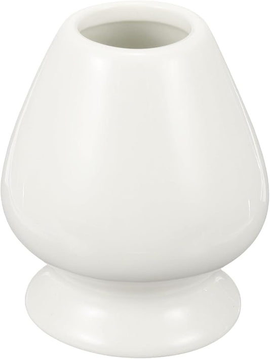 HARFINGTON Ceramic Chasen Stand 70mm Matcha Whisk Holder Teas Set Whisks Stand Traditional Matcha Tea Chasen Holder Tea Set Accessories for Tea Tasting, White