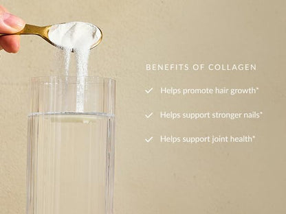 Beam Collagen Powder, Collagen for Women, Collagen with Hyaluronic Acid, Collagen Peptides Type 1 and 3, with Biotin, Grass Fed Bovine, Third-Party Tested, Best for Coffee, Vitamin C, 30 Servings