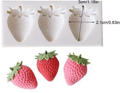 Lovely Small Items Silicone Fondant Molds Set For Cake Topper, Gumpaste, Candy & Chocolate, Polymer Clay and More (Fruits)