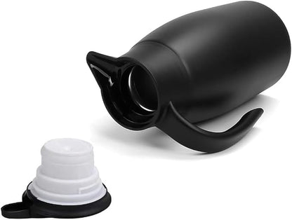 68oz Thermal Coffee Carafe, Stainless Steel Coffee Carafes for Keeping Hot, Airpot Insulated Tea Pot Dispenser for Hot Water, Tea, Hot Beverage - Keep 12 Hours Hot, 24 Hours Cold, Black