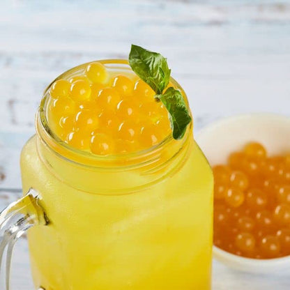 Tea Zone [7 Pounds] Peach Popping Pearls for Boba Tea Beverages, Sweets, Ice Cream Topping | B2061