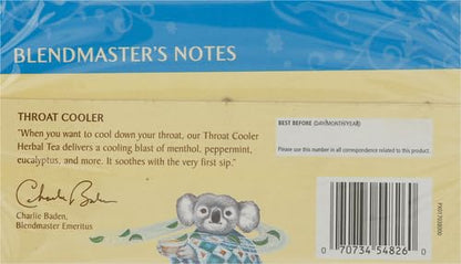 Celestial Seasonings Throat Cooler Herbal Tea, Caffeine Free, 16 Tea Bags Box (Pack of 2)