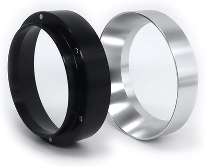1pc Espresso Dosing Funnel 51/53/58mm Coffee Dosing Ring Aluminum Espresso Distribution Coffee Tool For Home Coffee Bar Shop College Dorm Room Apartment Essential Coffee Accessories (58mm, Black)