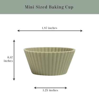The Silicone Kitchen Reusable Mini Silicone Baking Cup, Non-Toxic, BPA Free, Dishwasher Safe, Mini, 24 Pack, White Blue Green