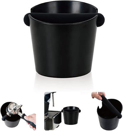 watchget Coffee Knock Box - 4.8 Inch Shock-Absorbent Barista Style Espresso Dump Bin with Removable Knock Bar and Non-Slip Base, Durable Coffee Bin for Home and Cafe