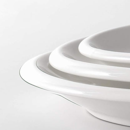 DOWAN Large Serving Platter, 16"/14"/12" Oval Platters Oven Safe, White Serving Plates for Wedding Decor, Ceramic Serving Dish for Entertaining Food, Set of 3