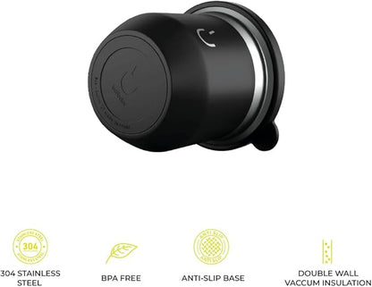 BALIBETOV Yerba Mate Cup – Vacuum Insulated Stainless Steel Gourd with Silicone Cover & Non-Slip Base – Includes 2 Bombillas & Cleaning Brush – Unique Design, Easy to Clean