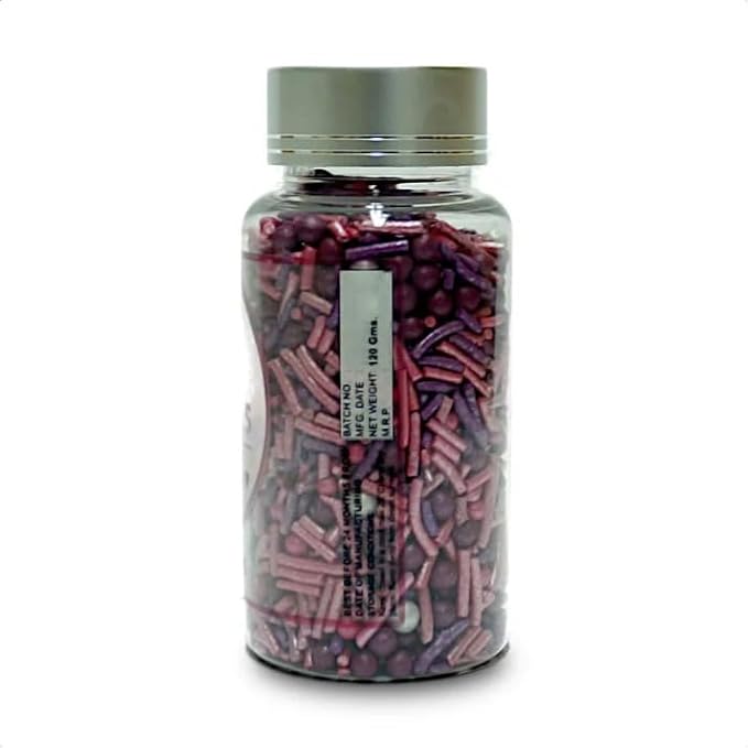 Confect Cake Decorating Sprinkles Mix – Pink & Purple Jimmies with Pearl Sugar Balls – Edible Cupcake & Cookie Topping for Baking, Party & Holiday Treats | Vegan, Gluten-Free, Soy-Free, Dairy-Free, Palm Oil-Free- 4.2 Oz
