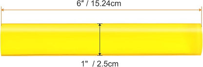 HARFINGTON Acrylic Clay Roller 6 Inch x 1 Inch Solid Non-Stick Plastic Round Tube Roller Polymer Clay Rod Fondant Rolling Pin for Shaping, Sculpting, Modeling DIY Crafts, Yellow