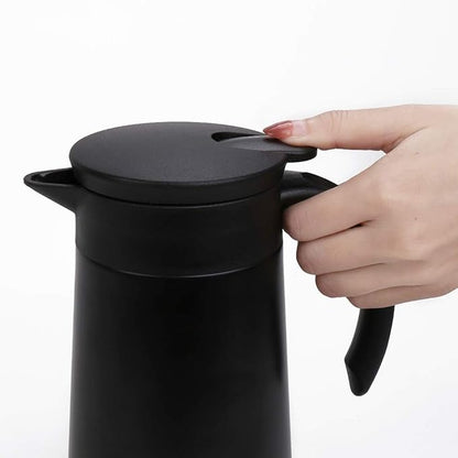 28oz Coffee Carafe Airpot Insulated Coffee Urn Stainless Steel Vacuum Thermal Pot Flask for Coffee, Hot Water, Tea, Hot Beverage - Keep 9 Hours Hot, 18 Hours Cold (2 Pack Black)