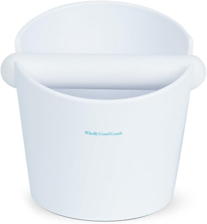 Coffee Knock Box for Coffee, ABS Coffee Grind Knock Box, Shock-Absorbent Durable Coffee Espresso Knock Box Dump Bin Grind Waste Removable Detachable Knock Bar and Non-Slip Base (White)