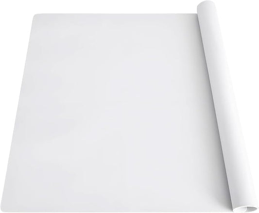 2MM Thick Silicone Countertop Mat, 23.6"x 15.7"(60cmx40cm), Silicone Mats for Kitchen Counter, Nonslip Heat Resistant Mat, Large Kitchen Counter Mats, Waterproof Countertop Protector, Semitransparent