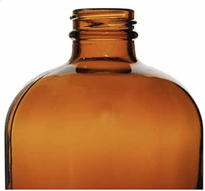 Sally's Organics 32oz Amber Glass Bottles - 2 Pack with USA-Made Tight Seal Lids - Quart-Sized Brown Glass Growlers for Beer, Kombucha, and Juice Storage