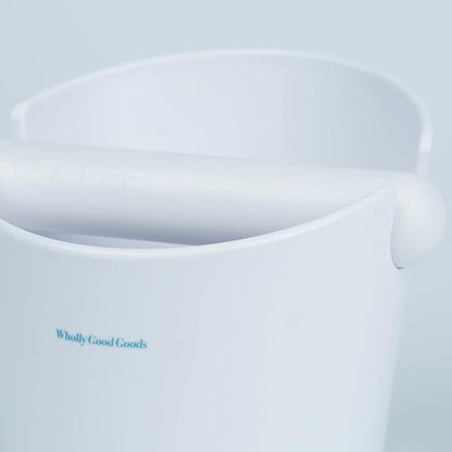 Coffee Knock Box for Coffee, ABS Coffee Grind Knock Box, Shock-Absorbent Durable Coffee Espresso Knock Box Dump Bin Grind Waste Removable Detachable Knock Bar and Non-Slip Base (White)
