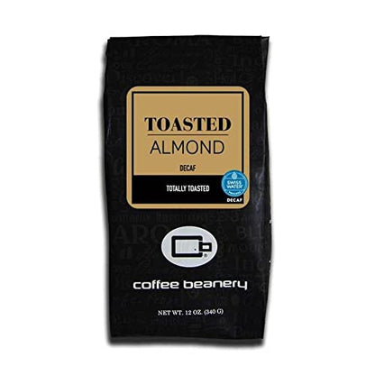 Toasted Almond Flavored Coffee SWP Decaf, Specialty Arabica Coffee, Medium Roast, 12 ounce, Automatic Drip (Ground)
