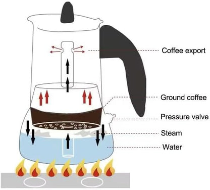SEQ Stovetop Espresso Maker – 6 Cup (10 oz) Stainless Steel Moka Pot | Induction, Gas, Ceramic, Electric & Halogen Compatible | FREE Coffee Scoop + Extra Gasket | Easy Home Espresso