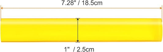 HARFINGTON Acrylic Clay Roller 7.28 Inch x 1 Inch Solid Non-Stick Plastic Round Tube Roller Polymer Clay Rod Fondant Rolling Pin for Shaping, Sculpting, Modeling DIY Crafts, Yellow