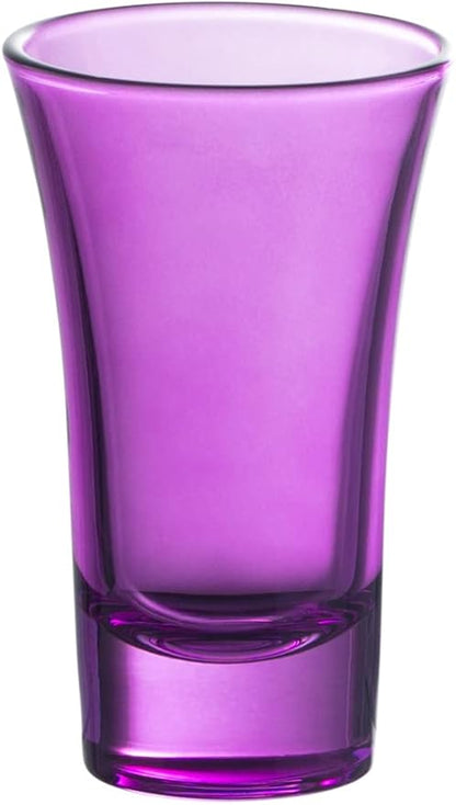 M&N HOME Purple Shot Glasses, 2 Oz Set of 6, Whiskey, Tequila, Cocktail, Round Glasses for Vodka, Spirits & Liquors