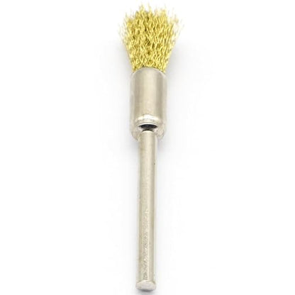 20PCS Brass Wire Brushes - Metal Rust Removal, Cleaning, and Polishing - 6mm Diameter, 1/8″ (3mm) Shaft - Removes Burrs, Dust, and Oxide Layer - Handles Rough Surfaces - Rotary Tool Accessories