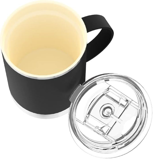 asobu Ultimate Ceramic Travel Mug, 12oz Insulated Stainless Steel Coffee Cup with Handle & Splash-Resistant Lid, Ceramic Lined for Pure Taste, BPA-Free, Double-Wall Vacuum for Hot Drinks
