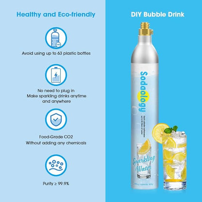 SODAOO LOGY 60L Co2 Carbonator Compatible with Sodastream Appliances [NOT for Art & Terra],14.5oz, Set of 3