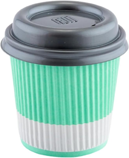 4 oz Light Green Paper Coffee Cup - Ripple Wall - 2 1/2" x 2 1/2" x 2 1/4" - 500 count box