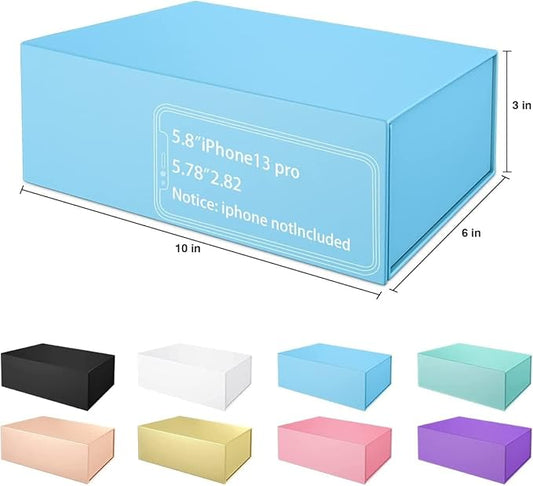 Gift Boxe 10" x 6" x 3" with Magnetic Closure Lid Gift Boxes for Presents,Bridesmaid Gifts Box,Cute Box,Birthday Gift box,Luxury for Gift Packaging, Magnetic Gift Box for Wrapping Gifts (Blue/5PCS)