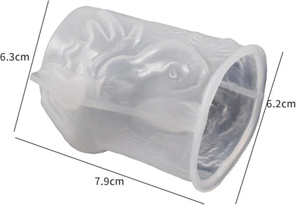 Deer Cylinder Animal Resin Casting Silicone Mold for Home Decor & Candle Making Wave Spiral Mold