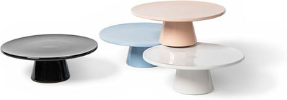 The Cake Stand -10" Ceramic Pedestal Cake Stand with Gloss Finish - Modern Display for Cakes, Cupcakes, Cookies & More - Perfect for Weddings, Birthdays & Baby Showers (White)
