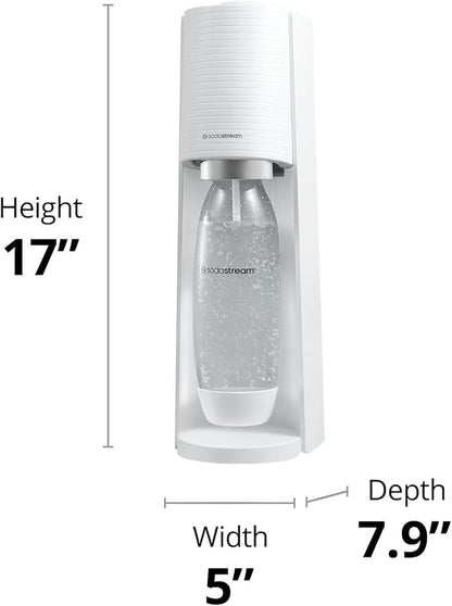 SodaStream - Terra Sparkling Water Maker | VALUE BUNDLE | CQC CO2 system | Includes 2x CO2 Cylinders, 3x 32 Fl Oz Dishwasher Safe Bottles, 2x Bubly Flavor Drops | Combine with Pepsi Flavors | White