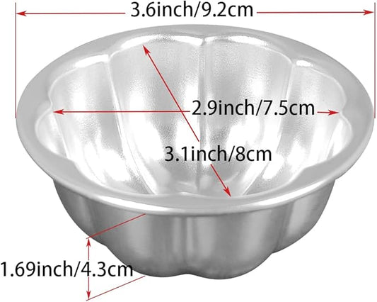 Cup Cake Molds Aluminum for Jello Nonstick Pudding Pan Cupcake Muffin Cups Cake Tartlets Baking Tool (3.5 x1.6inch)