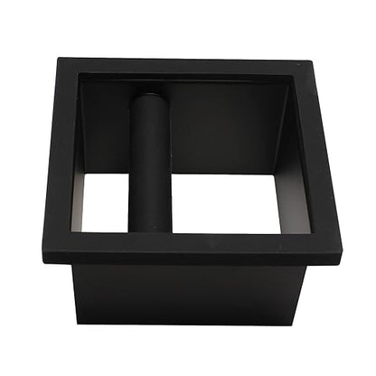 Espresso Coffee Ground Knock Box Chute, Built-in Desktop Waste Bucket, Stainless Steel Bottomless Knocking Residue Box (Rectangle)