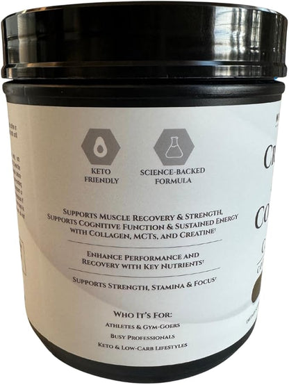 CreaFuel Creatine Collagen MCT Coconut Coffee Creamer Powder Sugar Free Keto and Paleo Friendly Supplement for Muscle Energy Brain Health Skin and Joint Support 30 Servings