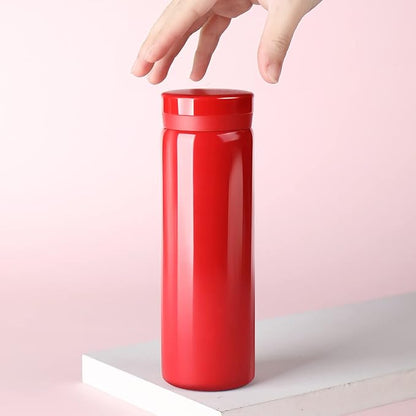 10oz Mini Water Bottle Stainless Steel Thermos Small Flask - Insulated Vacuum, Leak Proof, Keeps Drinks Hot/Cold - Ideal for Coffee, Tea, Water - Red