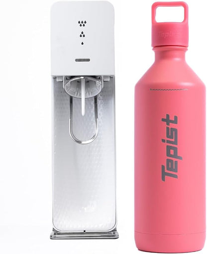 ThirtyO 30oz Stainless Steel Bottle Compatible with Sodastream Machines | Powder Coated Coral | Vacuum Sealed | Double Walled | Leak-Proof | Easy to Carry | Reusable Bottle