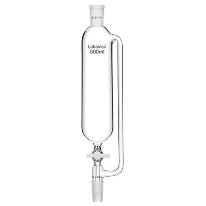 Labasics 500 ml Pressure Equalizing Addition Funnel, Borosilicate Glass Dropping Funnel 24/40 Joint with PTFE Stopcock for Laboratory