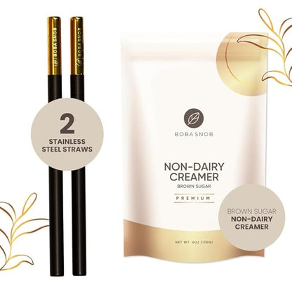 Boba Snob Boba Tea Making Kit, Bubble Tea Kit with Boba Gift Set, Boba Tea Maker Kit with Premium Loose Leaf Teas, Tumbler, Two Stainless Steel Boba Straws, Teaspoon, and Tapioca Boba Pearls (Medium)