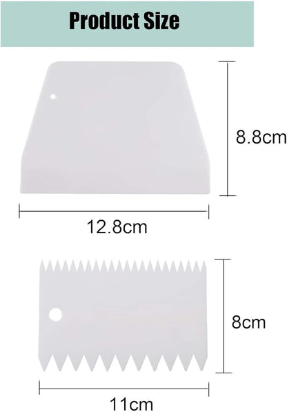 Dough Scraper Plastic Bench Scraper, Dough Scraper Tool Dough Cutter, Flexible Bench Scraper for Making Bread Pizza, 4 PCS