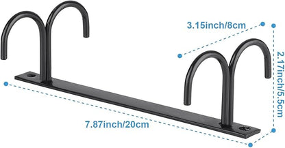 Mug Rack Under Cabinet - Coffee Cup Holder, 12 Mugs Hooks Under Shelf, Display Hanging Cups Drying Hook for Bar Kitchen Utensils Black