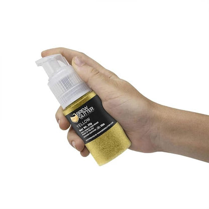 Yellow BREW GLITTER Edible Glitter For Drinks, Cocktails, Beer, Garnish Glitter & Beverages | KOSHER & HALAL Certified | 100% Edible & Food Grade | Vegan, Gluten, Nut Free (25g Spray Pump, Yellow)