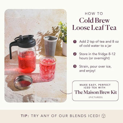 Vanilla Sugar Cookie Herbal Tea – Caffeine-Free Loose Leaf Blend with Rooibos, Vanilla and Cinnamon – Naturally Smooth Flavor, No Added Sugar – 60 to 80 Cups – Small Batch USA – Plum Deluxe
