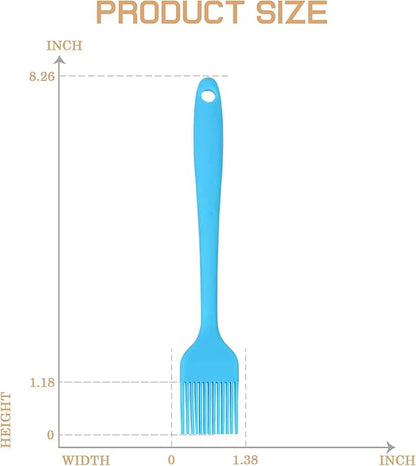 Silicone Basting Pastry Brush, Heat Resistant Silicone Brush Set for Cooking, One-Piece Design Oil Brush, Prefect of Baking, BBQ, Spreading Oil, Butter, Grilling and Marinade, Dishwasher Safe