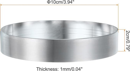 HARFINGTON Round Cake Ring 3.94 x 1 Inch Seamless Stainless Steel Pastry Mousse Dessert Ring Mirror Coating for Baking Cooking English Muffins Crumpet Making Tool