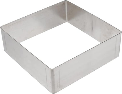 Luxshiny Stainless Steel Cake Ring Set Adjustable Square Baking Molds for Diy Desserts 5 Inch Pastry Rings for Cake Mousse and Baking