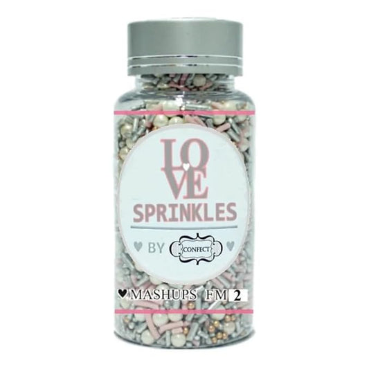 Confect Fusion Pink & Silver Sprinkles Mix - Pearl Sugar Cake Decorations, Dessert Toppings, Edible Confetti | Vegan, Gluten-Free, Nut-Free, Soy-Free, Dairy-Free, Palm Oil-Free- 4.2 Oz