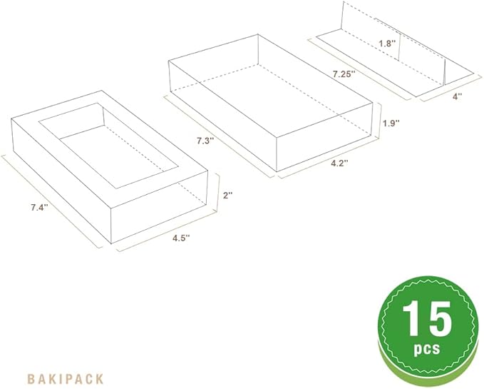 15 Macaron Boxes, Macaron Gift Box for 12 (Interior Measurement 7.3×4.2 ×1.9 Inches), Macaron Packaging Boxes with Clear Window White without Macarons inside